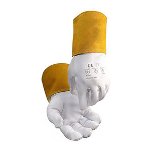 Guantes de Soldadura TIG de Seguridad, de Piel de Cabra y Vacuno, Blancos, Suaves, Personalizados para Hombre, Venta al Por Mayor - Product Image 1