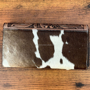 กระเป๋าสตางค์หนังวัวลายดอกไม้สุดอินเทรนด์กระเป๋าใส่บัตรทันสมัยกระเป๋าใส่ธนบัตรกระเป๋าใส่บัตรบัตรบัตรแบบ RFID กระเป๋าไนลอนสไตล์ตะวันตกทุกวัน - Product Image 4