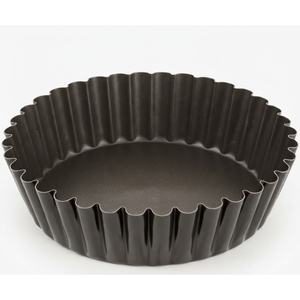 Moule à tarte antiadhésif robuste avec fond amovible, moule à gâteau en acier carbone cannelé, base amovible, moule à tarte ronde pour boulangerie - Product Image 1