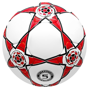 Ballon de football classique taille 5 officiel 32 panneaux noir rouge blanc avec logo en caoutchouc, emballage carton moyen pour usage intérieur/extérieur - Product Image 5