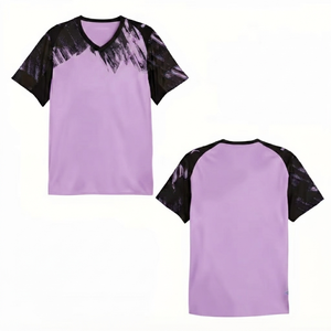 Camiseta de Fútbol Personalizada con Nombre de Equipo, Color Morado Pastel, Unisex para Niños, 100% Poliéster, Transpirable, Absorbe la Humedad, Impresión Digital, Secado Rápido - Product Image 1