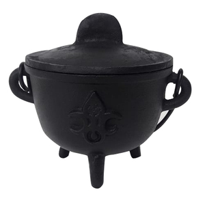Chaudron en fonte Triquetra de 5,25 pouces avec poignée, design antique moderne et écologique, ensemble brûleur d'encens, vente en gros - Product Image 2
