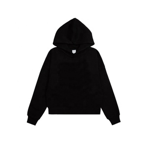 Sudadera con capucha recortada de algodón Unisex personalizada al por mayor Tendencia Invierno Color sólido Chorlito cuello con capucha accesorio de moda para mujer - Product Image 4