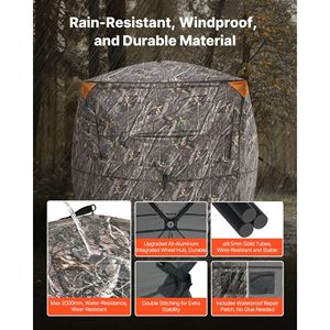 Tenda da Caccia Portatile con Ingrandimento 8x, Capacità 4-5 Persone, Borsa per il Trasporto e Tenda Mimetica Resistente - Product Image 4