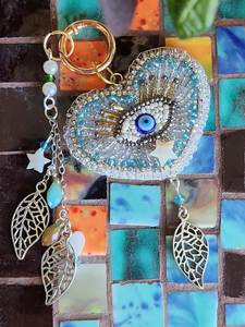 Cute Embroidery Beaded <b>Keychain</b> Handmade Classic Eco-Friendly Floral Charm for Keys Bags and Gifts - Product Image 2