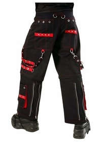 Pantalon Harem Style Punk pour Hommes Noir Rouge Multiples Poches Fermeture à Cordon Élastique 100% Coton Vêtement d'été Haute Qualité - Product Image 2