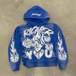 High Quality Heavyweight Vintage Cropped Hoodies for Men Winter Streetwear with Customizable Pattern Boxy Fit Hooded Collar - Product Image 4