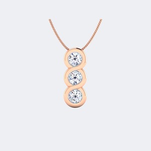 Collier de luxe en diamant rond brillant cultivé en laboratoire pour femmes, or 14 carats certifié, 0,70 CTW, couleur EF, clarté VS VVS, pendentif de joaillerie fine - Product Image 2