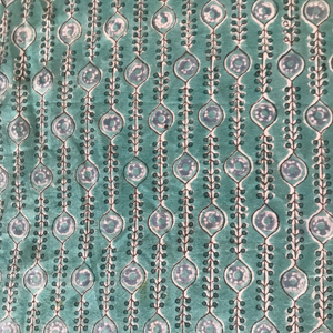 ผ้าฝ้ายพิมพ์ลายด้วยมือพร้อมลายทาง |   เหมาะสำหรับคุรตี, ชุดเดรส และชุดพื้นเมือง - Product Image 2