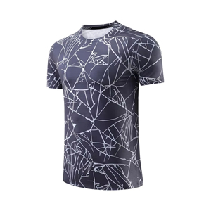 เสื้อยืดกีฬาพิมพ์ลายใยแมงมุมสำหรับผู้ชาย แบบซับลิเมชั่น แห้งเร็ว ผลิตจากโพลีเอสเตอร์ เหมาะสำหรับวิ่ง ออกกำลังกาย ฟิตเนส และการฝึกซ้อม - Product Image 6