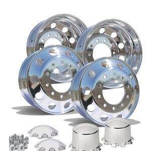 8.25x24.5 Aluminum Alloy <b>Wheel</b> Rim for Semi Truck Trailer High Strength Lightweight Polished Finish - Product Image 5