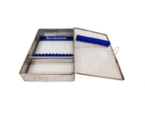Premium Manual Surgical Wire <b>Mesh</b> Box with Divider Stainless Steel Medical Sterilization <b>Basket</b> for Surgical Instruments - Product Image 1