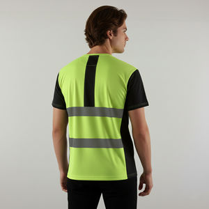 T-shirt de travail haute visibilité pour homme, personnalisé, long, respirant, 100 % polyester, avec bande réfléchissante, classe 2 ANSI, imperméable - Product Image 6