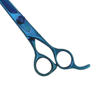 Professional Blue Titanium Coated Hair Scissors Stainless Steel Straight Blade Barber Salon Cutting <b>Shears</b> Made In Pakistan - Product Image 5