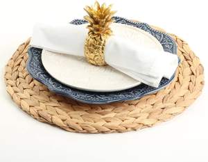 Custom Sizes and Colors Handmade Water Hyacinth <b>Placemat</b> <b>Woven</b> Non-Slip Coaster Mats & Pads Perfect for Dinning Table Kitchen - Product Image 1