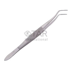Pinzas dentales de acero inoxidable Meriam Foil con punta serrada y angulada para vendajes, instrumentos médicos dentales - Product Image 1