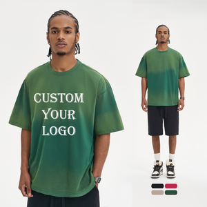 T-shirt unisexe personnalisé surdimensionné tie-dye à manches courtes et col rond, 100 % coton respirant, coupe décontractée, logo frontal, design vierge, effet délavé - Product Image 1