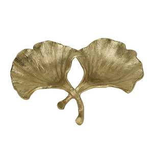 Plato Irregular de Metal Pulido con Diseño de Hoja de Oro, Bandeja Decorativa para Servir Postres, para el Hogar, Bodas y Fiestas - Product Image 2