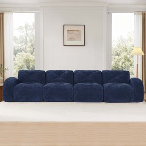 Divano Imbottito Senza Struttura in Velluto Morbido 140 cm, Spugna ad Alta Densità 32D, Design Ergonomico, Nessun Montaggio Richiesto per Soggiorno - Product Image 3