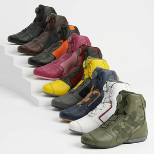 Bottes de moto personnalisées avec logo, pour la sécurité en extérieur, imperméables, respirantes, en cuir, antidérapantes, pour la course et le tourisme - Product Image 1