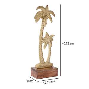 Escultura de Palmera de Aluminio Hecha a Mano, Figura de 40.75 cm, Decoración Costera, Adorno de Mesa para Sala de Estar - Product Image 2
