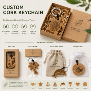 Custom Floating Cork Keychain Laser Engraved Logo Buoyant Natural Cork <b>Key</b> <b>Ring</b> Boat Marine Water Sports Gift - Product Image 6
