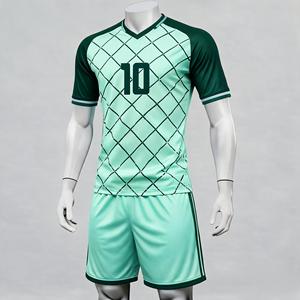 Uniforme de Rugby Sublimado con Cuello en V Color Verde Menta para Hombre, Conjunto de Manga Corta con Absorción de Humedad, Número 10, Corte Regular para Adultos - Product Image 1