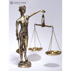 รูปปั้นทองเหลืองขนาด9นิ้วของผู้หญิงแห่งความยุติธรรมมีขนาดและดาบรูปปั้นหรูหราสำหรับเป็นของขวัญของตกแต่งโต๊ะและตกแต่งบ้าน - Product Image 3