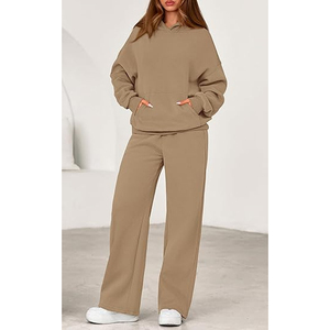 Women Loose Fit Hoodie and Wide Leg Sweatpants <b>Matching</b> Casual Winter Lounge Wear Tracksuit <b>Set</b> Fashion Sportswear Style - Product Image 2