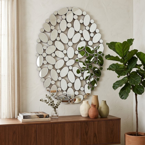 Miroir ovale 44x31 pouces, grand miroir mural, miroir décoratif élégant pour salon, chambre à coucher, salle de bain |   Décoration élégante pour la maison - Product Image 1