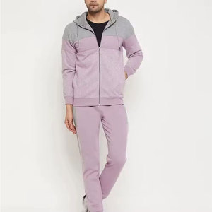 New Arrival <b>Men</b> Full Zip Tracksuit Set <b>Track</b> <b>Jacket</b> And Jogger Streetwear Activewear Low MOQ OEM ODM Supplier - Product Image 1