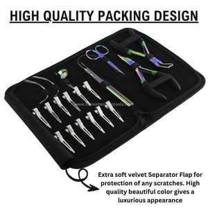 Salon Grade <b>Hair</b> Extension Tools Kit Micro Bead Styling Wave <b>Crimper</b> <b>Hair</b> & Removal Plier Section <b>Hair</b> Clip Snipping Thread Hook - Product Image 6