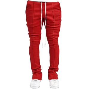Vêtements de sport décontractés personnalisables pour hommes Pantalon de survêtement en coton biologique de haute qualité Pantalon Cargo droit à rayures incurvées en toile polaire - Product Image 1