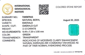 Émeraude octogonale verte de 2,12 carats provenant de Zambie, pierre précieuse brute ETiS-305 - Product Image 6