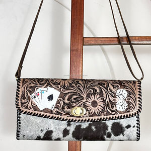 Vente en gros Nouveau sac à main de haute qualité en cuir de vachette usiné à la main Sac à main Western Crossbody Wristlet Sac pour les femmes - Product Image 4