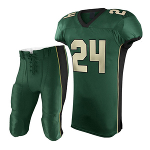 American Football Uniform Set Sublimated Jersey <b>Padded</b> <b>Pants</b> Moisture Wicking Breathable Short Sleeve V-Neck Gray Yellow Black - Product Image 3