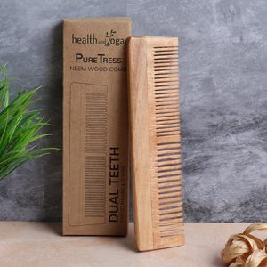 HealthAndYoga PureTress Neem Wood Dual Teeth Hair <b>Comb</b> for Women/men Durable Handmade <b>Comb</b> - Product Image 3