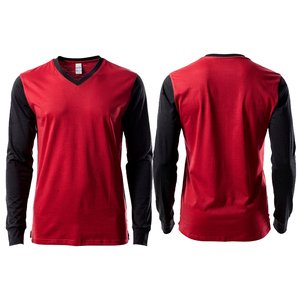 Camiseta de Manga Larga para Hombre, Cuello en V, Corte Regular, Ligera, Ajustada, 100% Algodón - Product Image 2