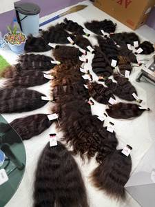 Extensiones de Cabello Humano Natural Remy Virgen Indio, Largas, Negras, de Una Sola Tira, Lisas, Transparentes, Empaque a Granel Francés, Bengala Occidental - Product Image 1