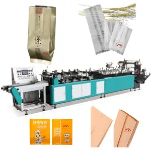 Máquina automática multifunción para fabricar bolsas de plástico para envasado de alimentos con papel de sellado inferior de sellado central tipo T para hacer bolsas