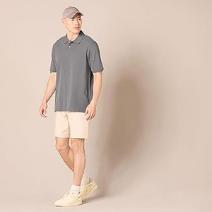 Polo gris para hombre, manga corta, casual, liso, tela transpirable, logotipo personalizado, OEM, ODM disponible - Product Image 5