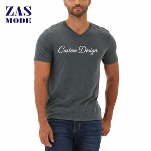 Camisetas de Cuello en V Casuales de Corte Ajustado de Lona de Algodón, Manga Regular para Hombre, Estilo Urbano, Ecológicas, de Secado Rápido, Transpirables, de Color Sólido, 210g - Product Image 1
