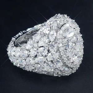 Indian Manufacture Moissanite Diamond Hip Hop <b>Ring</b> for Fashion Parties and Trendy Fashion Lovers Available for Factory Price - Product Image 3