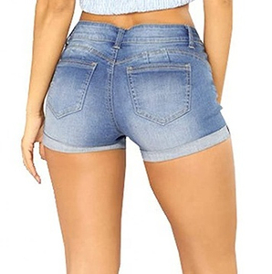 Shorts de Mezclilla para Mujer, Estilo Vintage con Lavado Ácido, Diseño Nuevo, de Alta Calidad, Cómodos, Ajustados, de Cintura Alta, Jeans Rectos de Algodón - Product Image 4