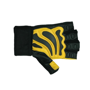 Gants de musculation professionnels demi-doigts unisexes personnalisables en cuir respirant avec support de poignet haute performance - Product Image 5