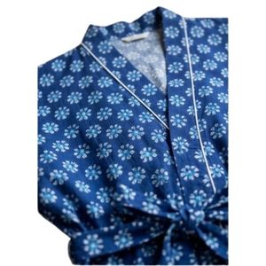 Bata de Algodón 100% con Estampado Floral para Mujer, Cuello en V, Manga Tres Cuartos, Larga, Suave, Informal, para Primavera, Superventas - Product Image 6