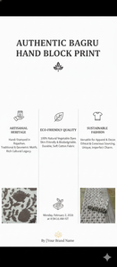 ผ้าพิมพ์ลายบล็อก Bagru เป็นมิตรกับสิ่งแวดล้อม ย้อมสีธรรมชาติ ผ้าฝ้ายทำมือ งานฝีมือชาวราชาสตาน สำหรับเสื้อผ้าที่ยั่งยืน - Product Image 6