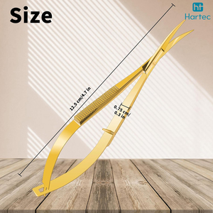 2026 Stainless Steel Curved Right-Handed Manicure Scissors <b>Handheld</b> Comfort Extra Sharp In Gold Color Cuticle Spring Scissor - Product Image 5