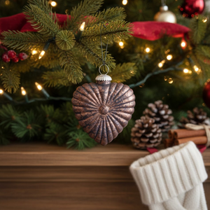 VIXM-14115 ลูกบอลตกแต่งต้นคริสต์มาสรูปหัวใจสีน้ำตาล ทำจากแก้ว ขายดี สำหรับตกแต่งเทศกาลอย่างหรูหรา - Product Image 6