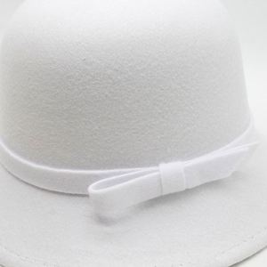 Chapeau Bob Blanc Élégant avec Nœud en Ruban pour Femme, Idéal pour Mariage, Église, Vente en Gros, pour Fêtes Décontractées et Scènes Extérieures - Product Image 5